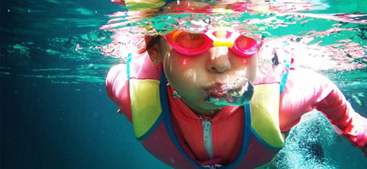 swimming underwater