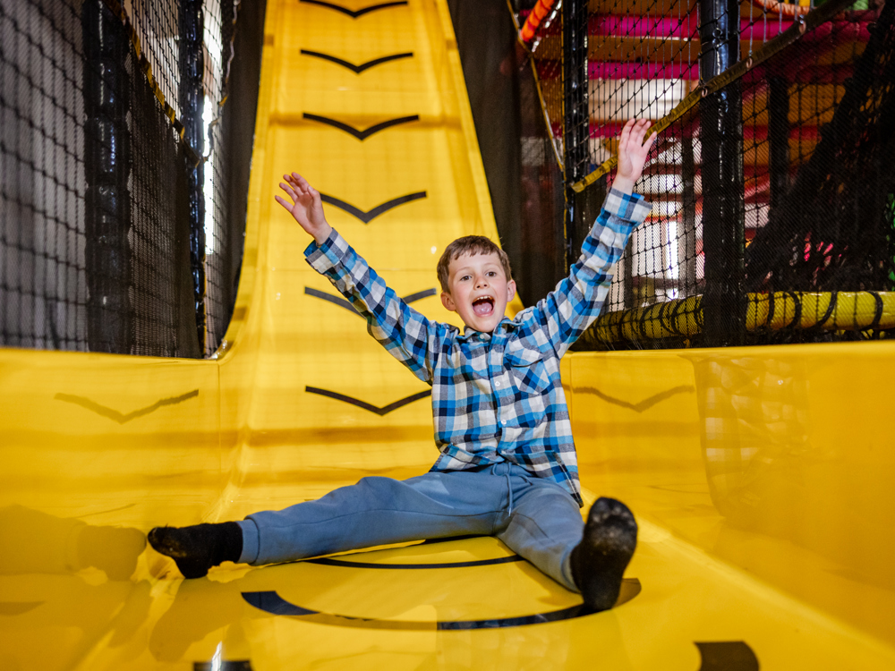 child down the slide