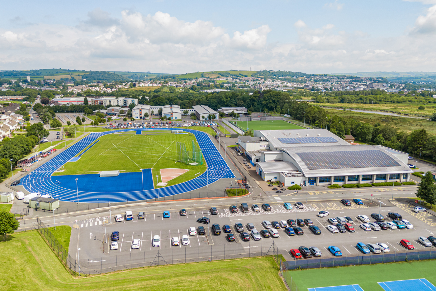 Outside Carmarthen Leisure Centre